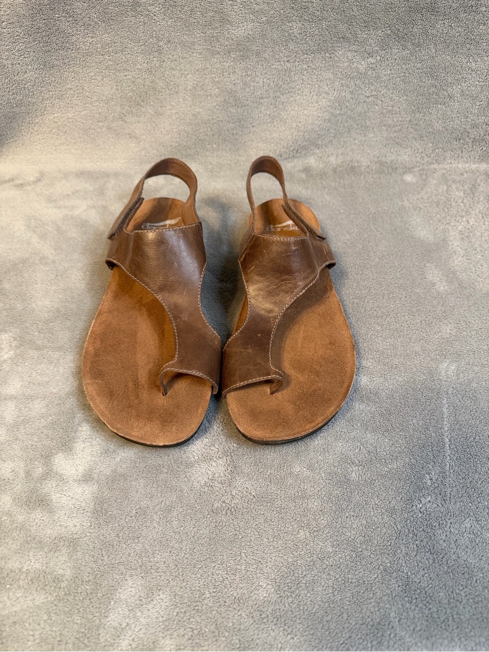 Dansko Womens Reece Brown Leather Adjustable Ankle Straps Open-Toe Sandals S 10